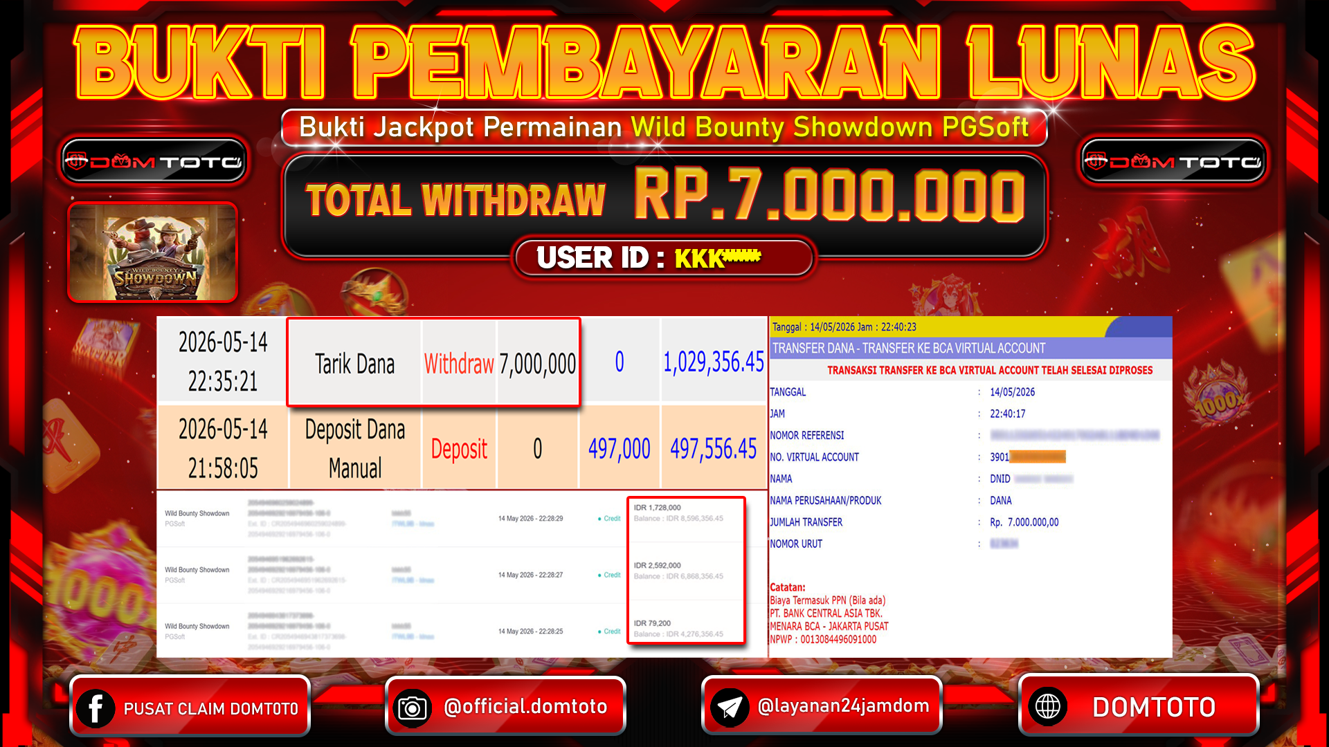 JACKPOT SLOT Wild Bounty Showdown PGSoft 15 MAY 2026